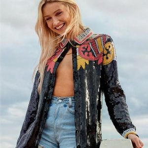 Nasty Gal Country Star Sequin Embellished Shirt Jacket